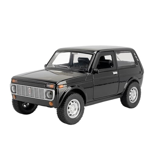 YRXIAO Modellbausatz Auto 1:20 Für Lada NIVA Klassische Auto Legierung Auto Modell Druck Druck Metall Fahrzeuge Modell Sound Und Licht Spielzeug Für Wohndekorationen(Black) von YRXIAO