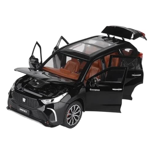 YRXIAO Modellbausatz Auto 1:24 FÜR Crown Kluger SUV Legierung Auto Modell Druckguss Metall Geländewagen Modell Sound Und Licht Dekoration Modell Für Wohndekorationen(Black) von YRXIAO