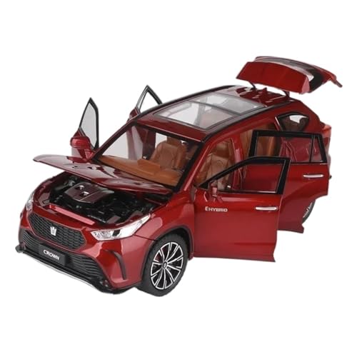 YRXIAO Modellbausatz Auto 1:24 FÜR Crown Kluger SUV Legierung Auto Modell Druckguss Metall Geländewagen Modell Sound Und Licht Dekoration Modell Für Wohndekorationen(Red) von YRXIAO