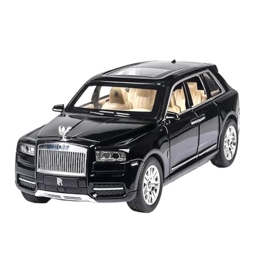 YRXIAO Modellbausatz Auto 1:24 FÜR Rolls Royce Cullinan Legierung Auto Modell Große Größe SUV Metall Auto Modell Licht Sound Zurückziehen Miniatur Für Wohndekorationen(Black) von YRXIAO