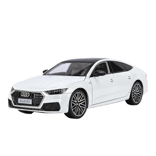 YRXIAO Modellbausatz Auto 1:24 Für Audi A7 Coupe Legierung Sportwagen Modell Druckguss Metall Fahrzeuge Automodell Sound und Licht Display Modell Für Wohndekorationen(White) von YRXIAO