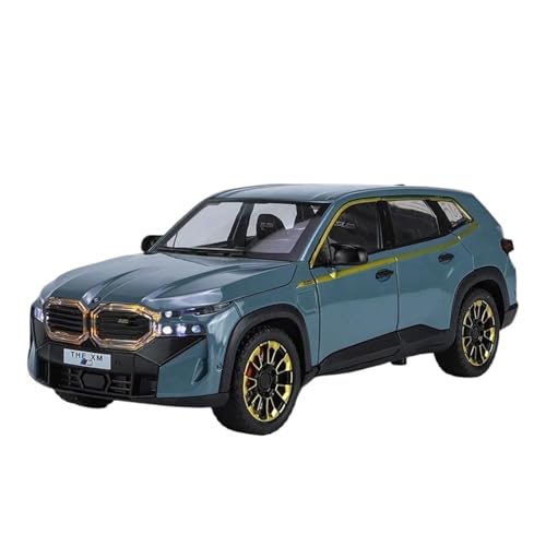 YRXIAO Modellbausatz Auto 1:24 Für BMW XM Legierung SUV Auto Modell Geländewagen Spielzeug Kinder Sound und Licht Kollektive Voiture Miniatur Für Wohndekorationen(Blue) von YRXIAO