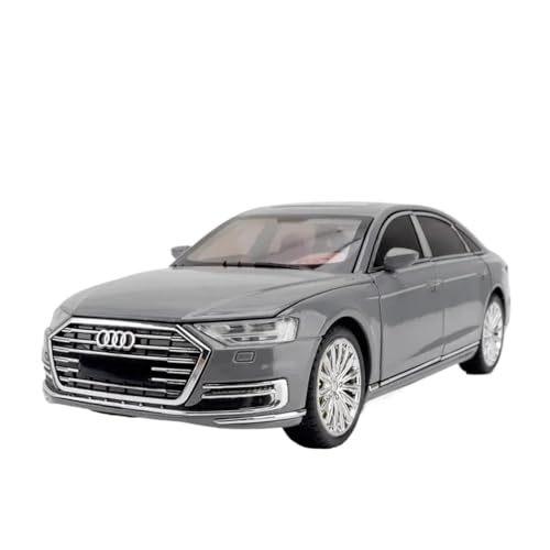 YRXIAO Modellbausatz Auto 1:24 für Audi A8 Luxusauto Legierung Druckguss und Spielzeugfahrzeuge Automodell Ton und Licht zurückziehbares Spielzeug Für Wohndekorationen(Gray) von YRXIAO