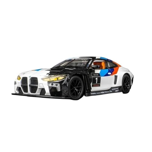 YRXIAO Modellbausatz Auto 1:24 für BMW M4 GT3 Legierung Sportwagen Modell Diecast Metall Spielzeug Auto Fahrzeuge Modell Sound Und Licht Sammlung Für Wohndekorationen(White) von YRXIAO