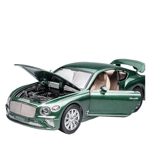 YRXIAO Modellbausatz Auto 1:24 für Bentley Continental GT A117 Legierung Auto Modell Druck Druck Spielzeug Metall Auto Modell Sound Licht Ornamente Für Wohndekorationen(Green) von YRXIAO