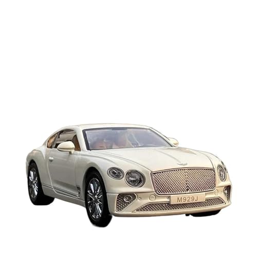 YRXIAO Modellbausatz Auto 1:24 für Bentley Continental GT A117 Legierung Auto Modell Druck Druck Spielzeug Metall Auto Modell Sound Licht Ornamente Für Wohndekorationen(White) von YRXIAO