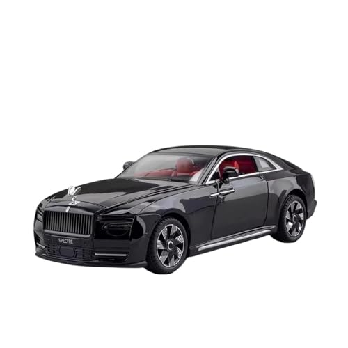 YRXIAO Modellbausatz Auto 1:24 für Rolls Royce Spectre Alloy Diecast Model Car Sound & Light Collection Weihnachten Hobby Display Ornamente Modelle Für Wohndekorationen(Black) von YRXIAO