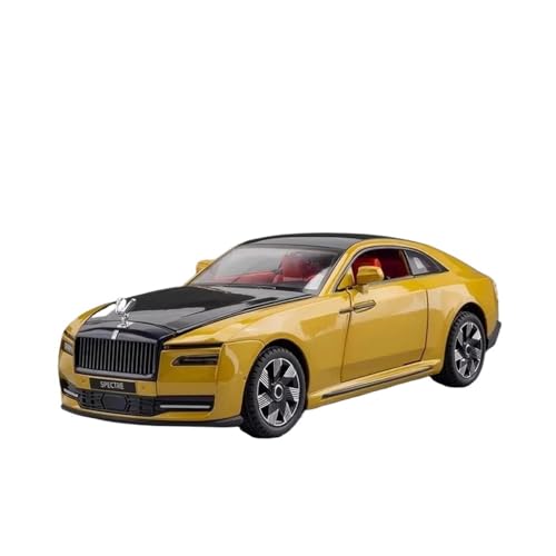 YRXIAO Modellbausatz Auto 1:24 für Rolls Royce Spectre Alloy Diecast Model Car Sound & Light Collection Weihnachten Hobby Display Ornamente Modelle Für Wohndekorationen(Gold) von YRXIAO