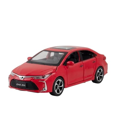 YRXIAO Modellbausatz Auto 1:32 FÜR Toyota Corolla Legierung Auto Spielzeug Auto Metall Sammlung Modell Sound Und Licht Spielzeug Hobby Display Für Wohndekorationen(Red) von YRXIAO