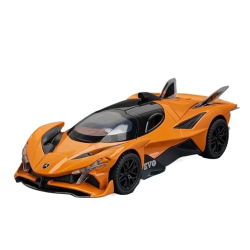 YRXIAO Modellbausatz Auto 1:32 für Apollo Project EVO Legierung Diecast Modell Fahrzeug Auto Modell Mit Sound Licht Sammlung Spielzeug Hobby Display Für Wohndekorationen(Orange) von YRXIAO