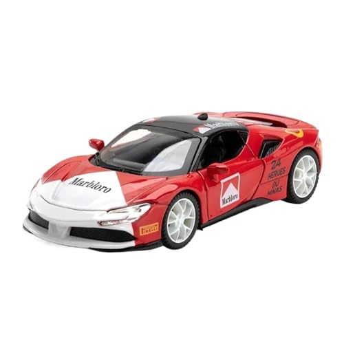 YRXIAO Modellbausatz Auto 1:32 für Ferrari SF90 Sportwagen Diecast Metall Legierung Modell Auto Sound Licht Zurückziehen Sammlung Spielzeug Display Für Wohndekorationen von YRXIAO