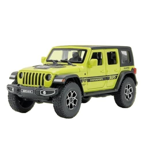 YRXIAO Modellbausatz Auto 1:32 für Jeep Wrangler A905 Spielzeugfahrzeuge Modell Sound und Licht Stoßdämpfer Legierung Display Ornamente Modelle Für Wohndekorationen(Green) von YRXIAO