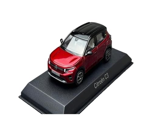 YRXIAO Modellbausatz Auto 1:43 Für Citroen C3 E-C3 2024 Metallautomodell Statische Anzeige Festliche Sammlung Heimkunst Dekoration Modelle Anzeige Für Wohndekorationen(Red) von YRXIAO