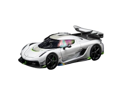 YRXIAO Modellbausatz Auto 1:64 FÜR Koenigsegg Jesko Weißes Harz Statisches Modell Spielzeug Hobby Display Ornament Automodell Home Art Dekoration Für Wohndekorationen von YRXIAO