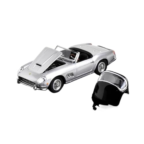 YRXIAO Modellbausatz Auto 1:64 Für California 250GT Modellauto Limited Edition Modellauto Modell Hobby Kunst Ornament Modellauto Legierung Druckguss Für Wohndekorationen(Silver) von YRXIAO