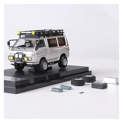 YRXIAO Modellbausatz Auto 1:64 Für Delica Modifizierte Legierung Auto Sammlung Von Legierung Automobil Modelle Special Edition Legierung Modelle Für Wohndekorationen(Silver) von YRXIAO