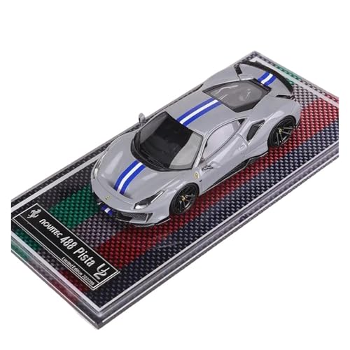 YRXIAO Modellbausatz Auto 1:64 Für Ferrari 488 Pista Auto Harz Automodell Gedenklegierung Automodell Special Edition Legierung Automodelle Für Wohndekorationen(Gray) von YRXIAO