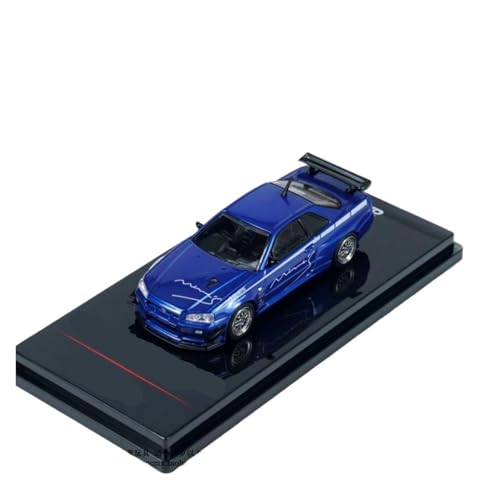 YRXIAO Modellbausatz Auto 1:64 Für Nissan Skyline R34 GT-R V-SPEC Mine S Automodell Limited Edition Automodell Hobby Kunst Ornament Modellauto Für Wohndekorationen von YRXIAO