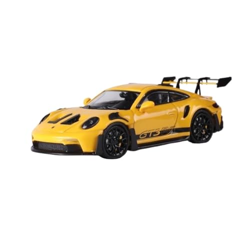 YRXIAO Modellbausatz Auto 1:64 Für Porsche 911 992 GT3RS Legierung Modellauto Sammlerstück Modellautos Display Hobby Modellautos Heimdekoration Für Wohndekorationen(Yellow) von YRXIAO