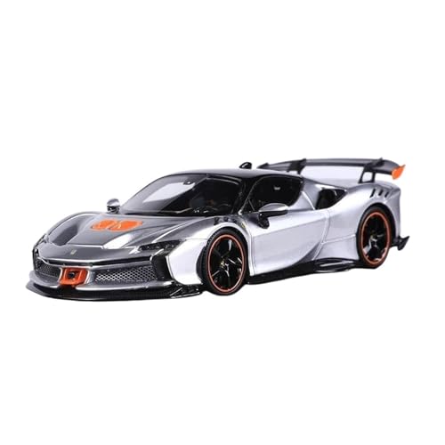 YRXIAO Modellbausatz Auto 1:64 Für Supercar SF90XX, Kunstharz-Modellauto Limitierte Auflage 299 Statische Anzeige Legierungsautomodell Sammelbare Für Wohndekorationen(Silver) von YRXIAO