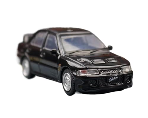 YRXIAO Modellbausatz Auto 1:64 für Mitsubishi Lancer Evolution Spielzeugauto Diecast Metall Super Sport Fahrzeug Miniatur Sammlung Ornament Für Wohndekorationen(Black) von YRXIAO