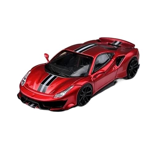 YRXIAO Modellbausatz Auto Diecast Modell Auto 1/64 Für Rot Ferrari Novitec 488 Pista Modell Legierung Auto Sammlung Spielzeug Gedenk Für Wohndekorationen(Red) von YRXIAO