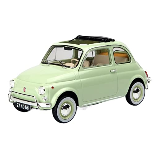 YRXIAO Modellbausatz Auto For1:18 FIAT 500L 1968 Sammleredition Mit Geschlossener Tür Aus Metalldruckguss Für Wohndekorationen(A) von YRXIAO