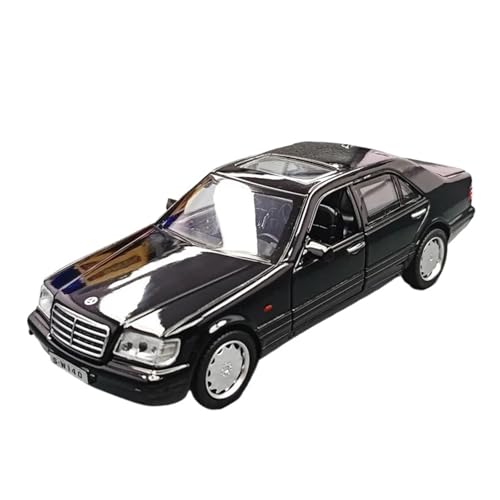 YRXIAO Modellbausatz Auto Für BWM S-W140 Klassische Legierung Auto Modell 1/32 Voiture Miniatur Sound Licht Kollektiven Spielzeug Fahrzeug Junge Für Wohndekorationen(Black) von YRXIAO