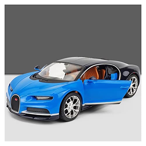 YRXIAO Modellbausatz Auto Für Bugatti Chiron 1 24 Legierung Sportwagen Modell Simulation Diecast Fahrzeugsammlung Jungen Spielzeug Geschenk Für Wohndekorationen(Blau) von YRXIAO