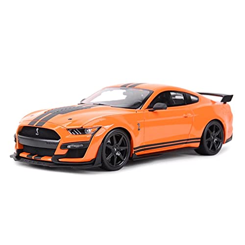 YRXIAO Modellbausatz Auto Für Ford Mustang Shelby GT500 1 18 Simulation Orange Static Die Cast Sammlerstück Modellauto Spielzeug Für Wohndekorationen(A) von YRXIAO