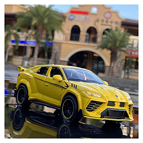 YRXIAO Modellbausatz Auto Für Lamborghini Urus 1 32 Legierung Sportwagenmodell Diecast Metal Sound Light Spielzeugfahrzeugsammlung Kindergeschenk Für Wohndekorationen(Yellow) von YRXIAO