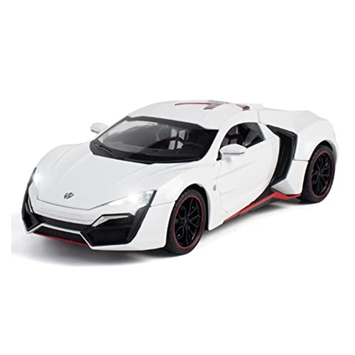 YRXIAO Modellbausatz Auto Für Lykan Hypersport Supercar 1 24 Legierung Simulation Automodell Mit Sound Und Licht Für Erwachsenes Geschenk Für Wohndekorationen(White) von YRXIAO