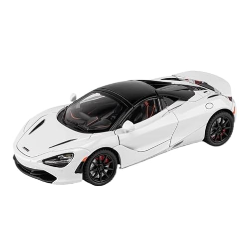 YRXIAO Modellbausatz Auto Für Mclaren 720s 1:24 Super Sportcar Sound Licht Miniaturen Legierung Diecast Modell Auto Für Freund Spielzeug Für Wohndekorationen(White) von YRXIAO