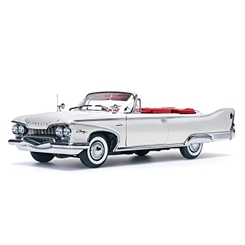 YRXIAO Modellbausatz Auto Für Plymouth 1960 1 18 Alu-Cabrio-Modell Boutique Spielzeugkollektion Für Wohndekorationen(White) von YRXIAO