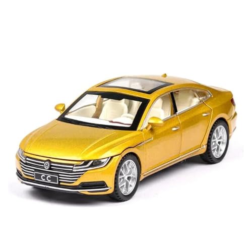 YRXIAO Modellbausatz Auto Für Volkswagen CC, Metalllegierung Druckgussmodell Sound Und Licht Pullback-Spielzeug Geschenk Maßstab 1 32 Für Wohndekorationen(Yellow) von YRXIAO