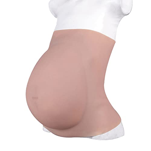 YRZGSAWJ Fake schwangerschaftsbauch silikon schwanger Bauch 6/9 Monat Babybauch attrappe, 1.6-1.8KG für Frauen Fotoshootings, Rollenspiele, Schwangerschaftssimulation, Filmrequisiten (Beige/6 Monat) von YRZGSAWJ