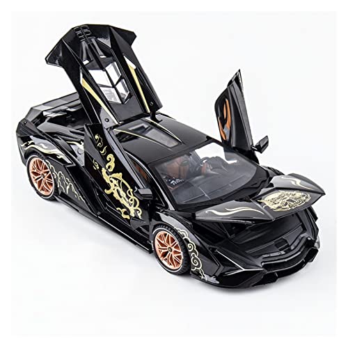 YSAEDATY 1:18 Für Legierung Auto Sportwagen Modell Druckguss Sound Lift Heck Heissrad Kinder Geschenk(C) von YSAEDATY