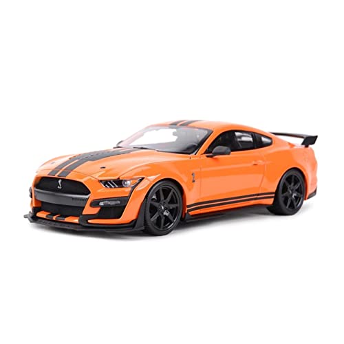 YSAEDATY 1:18 Für 2020 Mustang Shelby GT500 Ford Sportwagen Statische Druckgussfahrzeuge Sammelbares Modellauto Spielzeug(Orange) von YSAEDATY