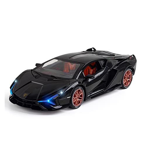 YSAEDATY Für: 1:24 Porsche Lamborghini Alu-Automodell Metallfahrzeug Druckguss Mit Motorsound Und Licht(A) von YSAEDATY