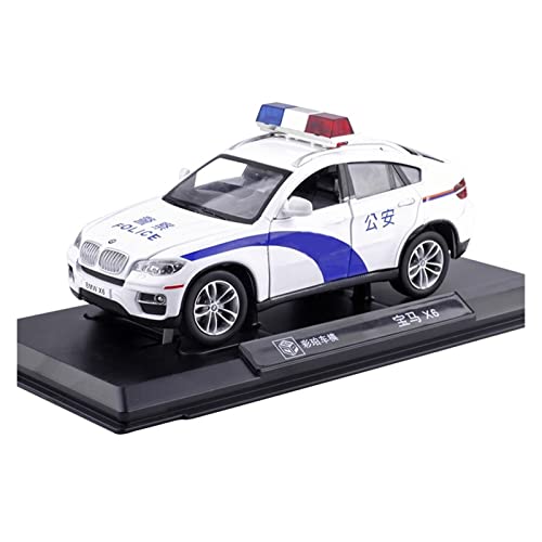 YSAEDATY Für: BMW X6 Polizeilegierungsauto 1:24 Druckguss-Spielzeug-Metallauto-Modellsimulationssammlung von YSAEDATY