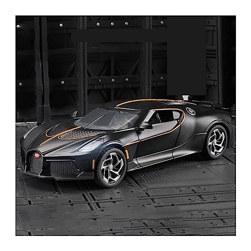 YSAEDATY Für: Bugatti Lavoiturenoire Black Dragon Supercar 1:24 Legierung Auto Metall Modellauto Sound Und Licht(A) von YSAEDATY