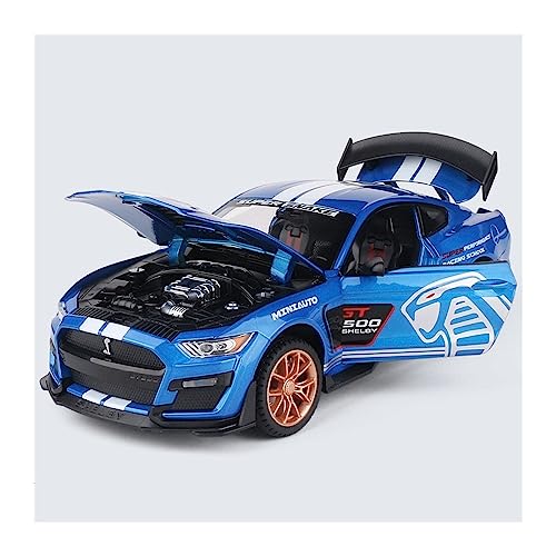 YSAEDATY Für: Ford Mustang Shelby GT500 Legierung Sportwagen 1/24 Metallmodell Simulation Sound Und Licht(B) von YSAEDATY