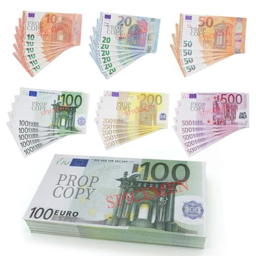 Euro Spielgeld Scheine Spielgeld für Kinder Kaufladen 100 Blätter Spielgeld Fake Geld Spiel Geld Movie Money 100€ Prop Money für Lern und Spielzwecke Rechengeld für Spielzeug Kasse von YSOOUA