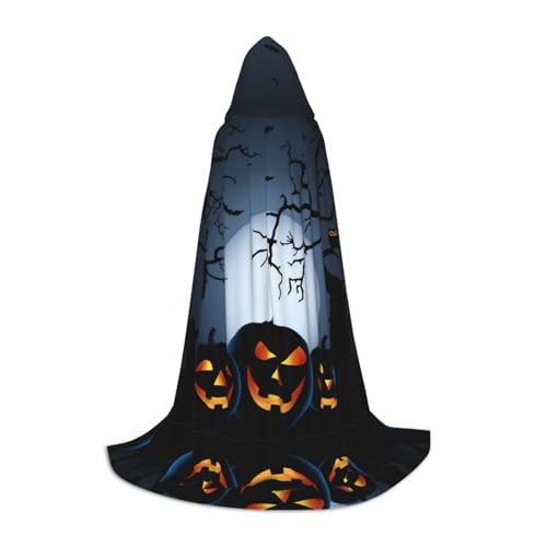 YSZJZLYE Halloween mit Kürbissen Druck Kapuzenumhang für Jugendliche Modisches Druckdesign für einen stilvollen Look von YSZJZLYE