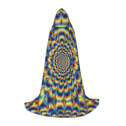 YSZJZLYE Spiral Optical Illusion Gif Print Hooded Cape For Teens Fashionable Print Design For A Stylish Look von YSZJZLYE