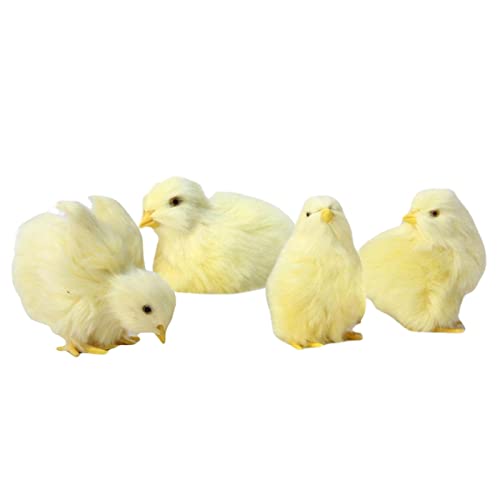 5 Realistische pelzige Baby Chicks,Simulation Hühnerspielzeug | Realistische Plüsch kleine Hühnerfigur, zottiges Tier Spielzeug Hühnerpuppe, Erkenntnishühnermodell Ytger von YTGER