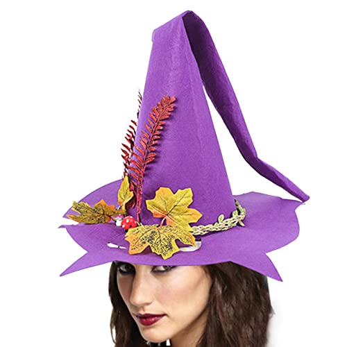 Halloween Filzhexen,Hexenhüte für Frauen | Halloween Paar Filz Hexenhut K, Halloween Cosplay Kostüm, warm und atmungsaktiv Oberflächen von YTGER