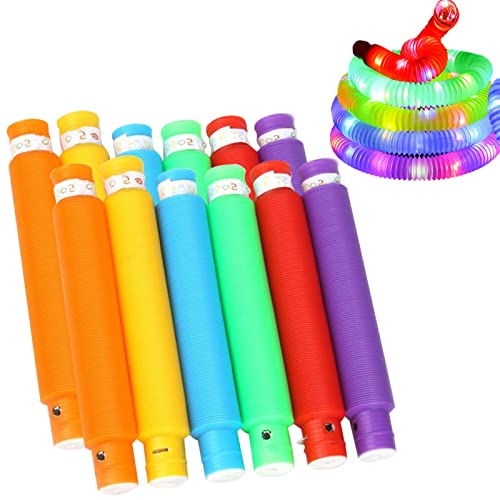 Leichte Rohrspielzeug | Bunte Licht-Up Tubes Toys für Kinder Kleinkinder - Sensorische Spielzeug für Kinder Flexible Röhren Spielzeug für Feinmotorik Oberflächengehäuse von YTGER