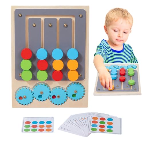 YTGOCN Farb- und Formpassungsspiel, Dia -Puzzle | Tragbare hölzerne Rätsel für Kinder - Lustige Vorschulunterrichtsaktivitäten, Kinderreisen für Zuhause, Schule, Reisen von YTGOCN