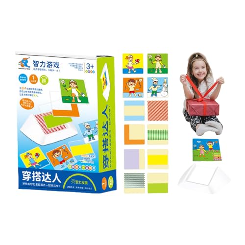 Kinder-Kostümspielzeuge für Kinder,80 Grad Puzzle Dressing Games - Kleid auf Lernspielzeug mit 4 Zeichenkarten für Kinder, Kinder, , Mädchen, Vorschulkinder von YTGOCN